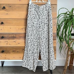 Zara Black & White Wide Leg Pant